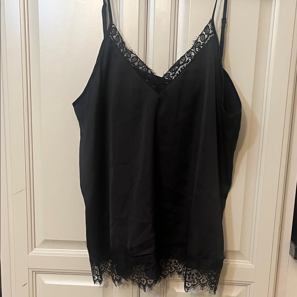 H&M Black Camisole with Lace Detail